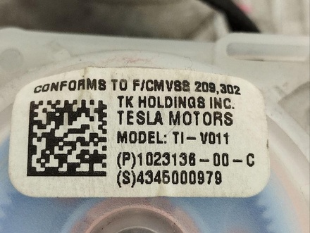 Tesla 102313600C MODEL S 2013 Sicherheitsgurt hinten rechts