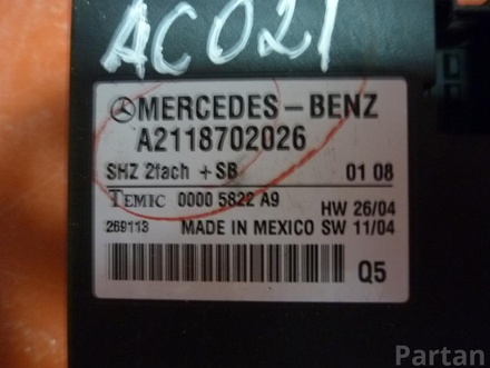 Mercedes-Benz A 211 870 20 26 / A2118702026 M-CLASS (W164) 2008 Steuergerät für Sitz