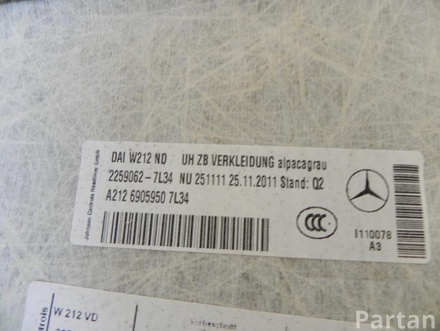 Mercedes-Benz A212 690 059 / A212690059 E-CLASS (W212) 2013 Панель потолка